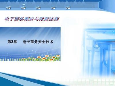 电子商务概论与政策法规 第3章 电子商务安全技术PPT
